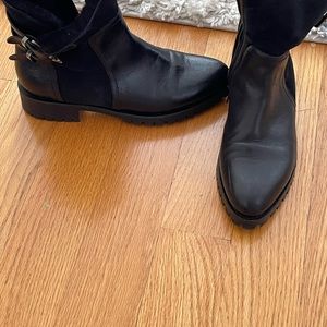 Genuine leather fur lined ankle bootie